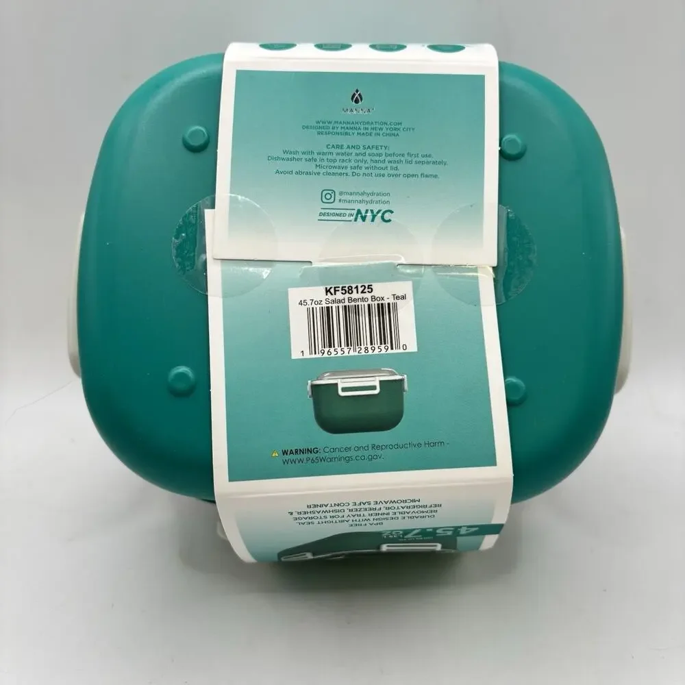 All-in-One Salad Lunch Container, Bento Lunch Box 47.5-oz SPORK & ICEPACK- Green
